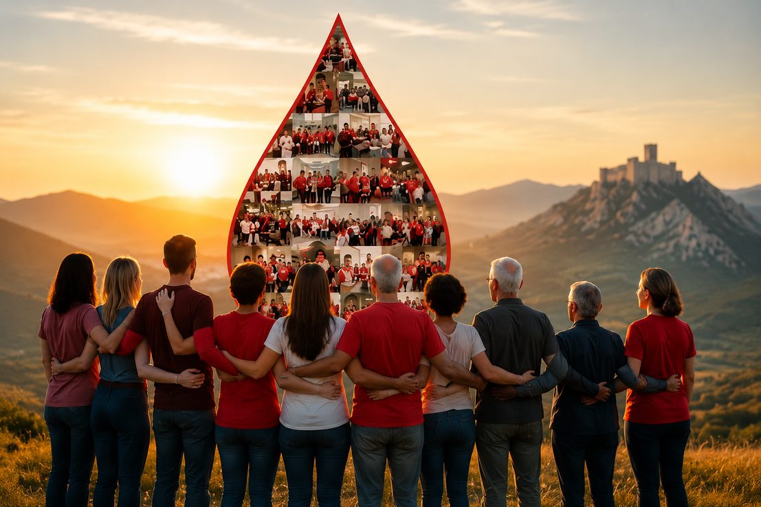 Incontro storico di volontari dell associazione di donatori di sangue